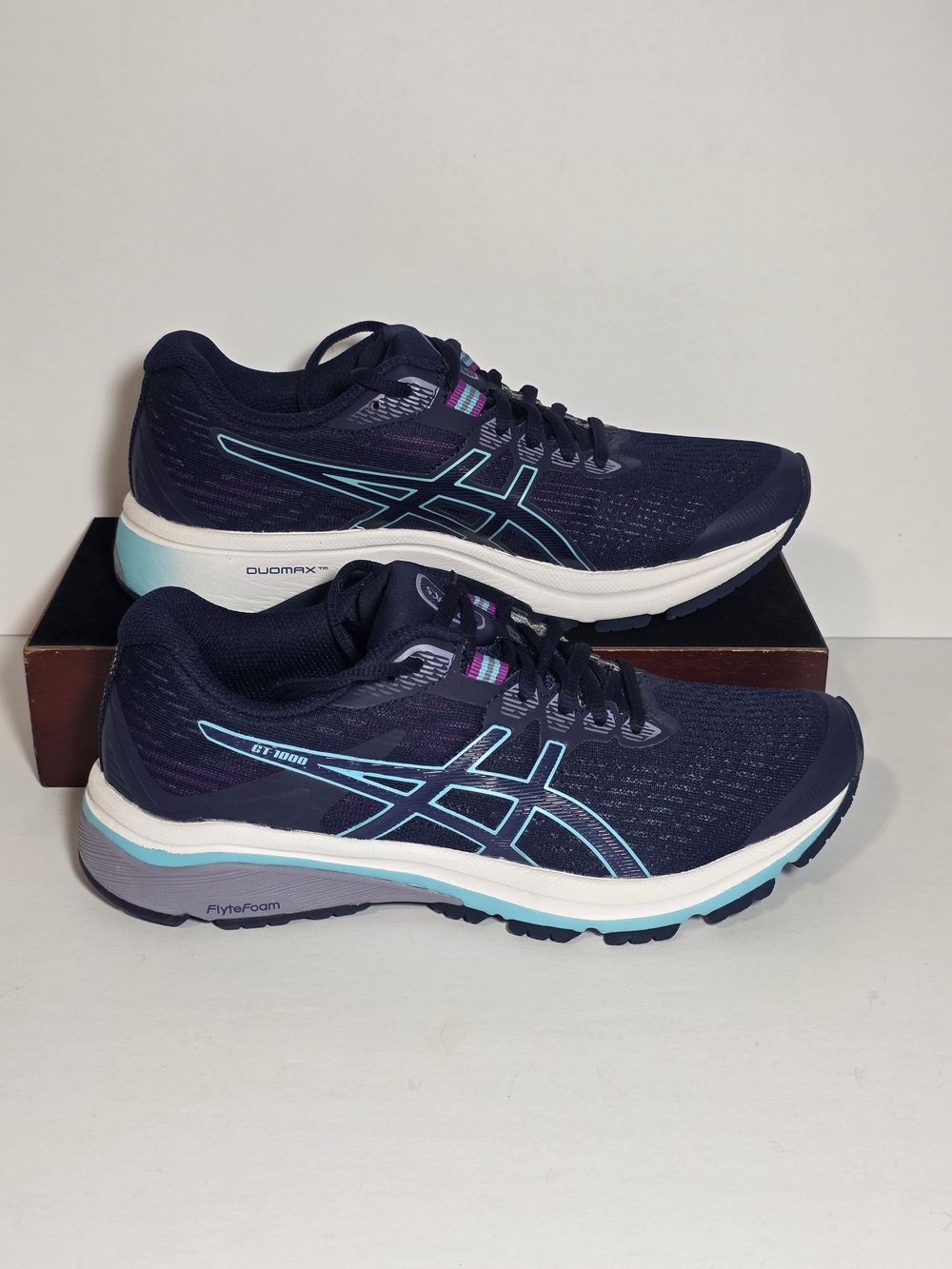 ASICS GT-1000 8 Womens Size 7 Running Shoes Blue Teal Gel FlyteFoam 1012A460